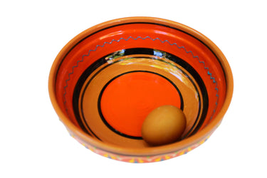 Terracotta Orange, Deep Serving Dish - Hand Painted From Spain